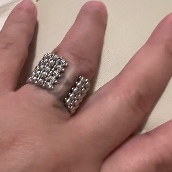 18k white gold ring, dorica style, nice and sparkly, - Picture 3 of 6